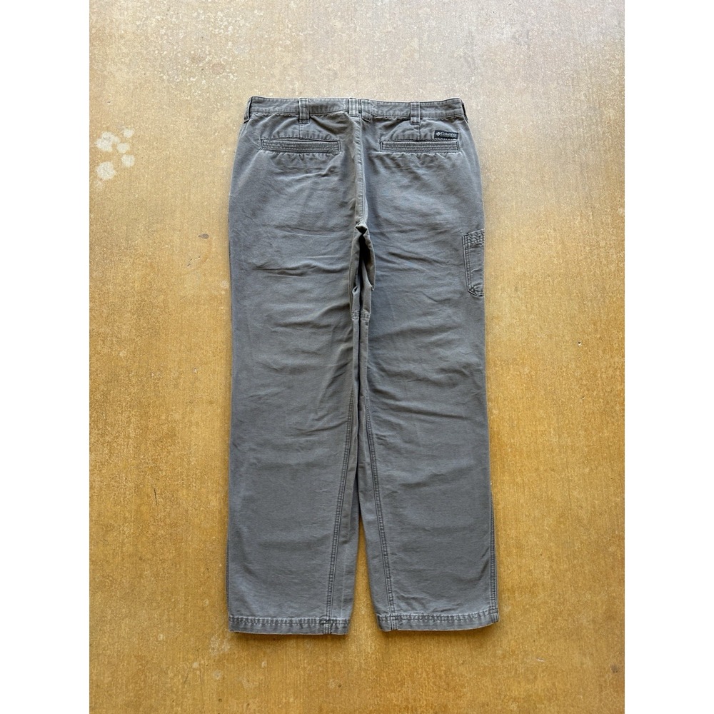 Columbia Faded Gray Canvas Cotton Heavyweight Outdoors Hiking Pants 38Wx32L